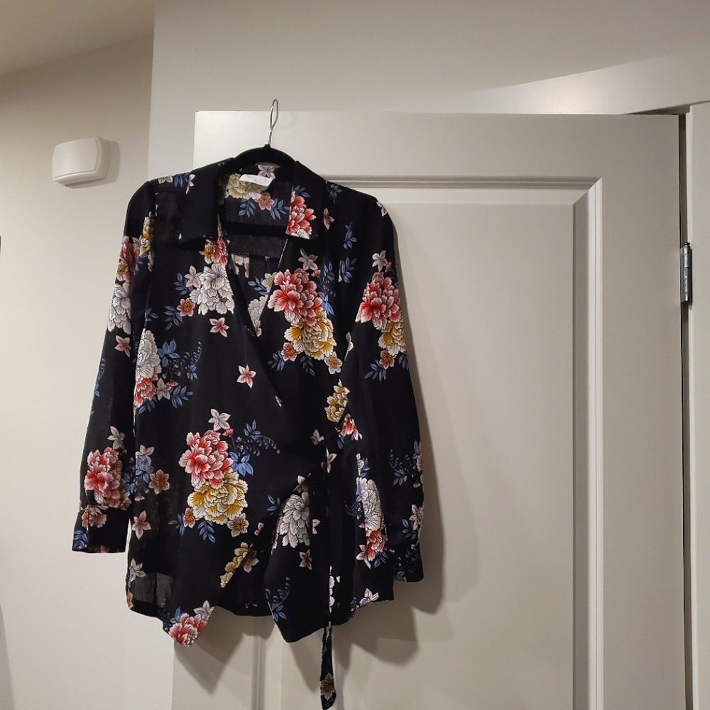 kimono with burnout, blue, red